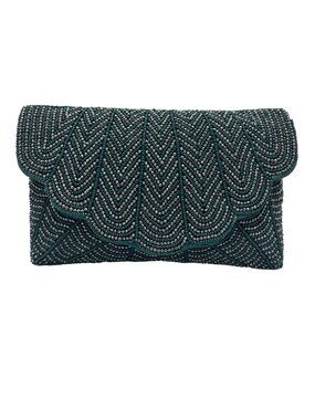 MMs Brands Lulus Junipero Emerald Green Beaded Clutch Bag